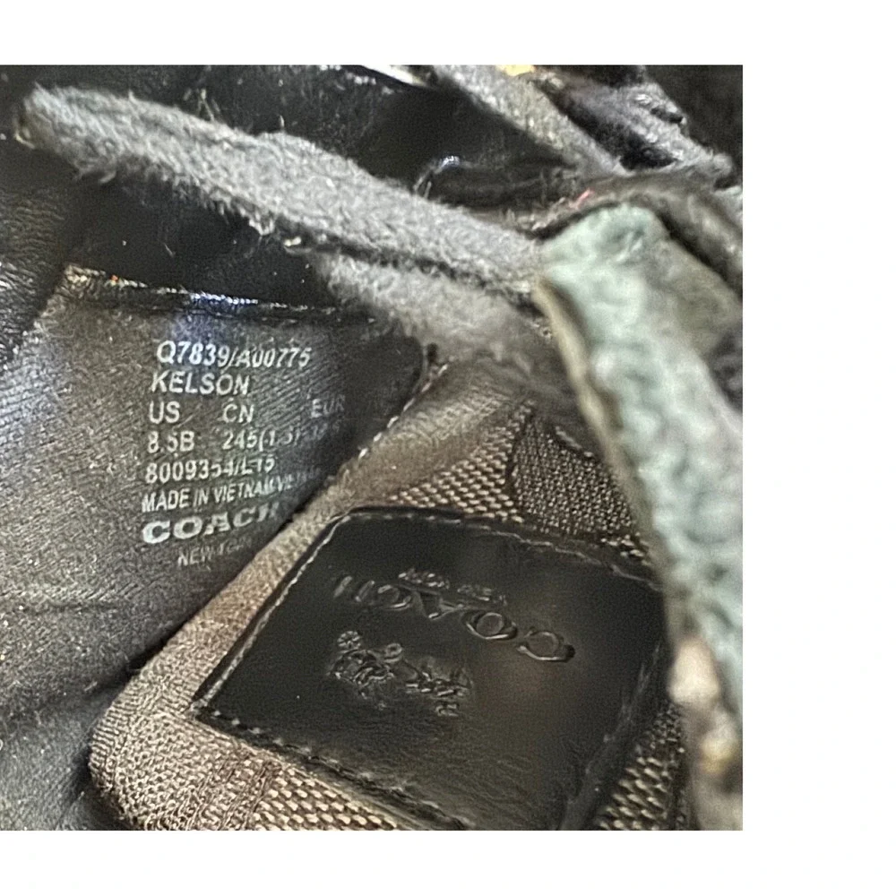 Coach Sneakers Woman Shoes Monogram‎ Black Gray Lace  Size 8.5